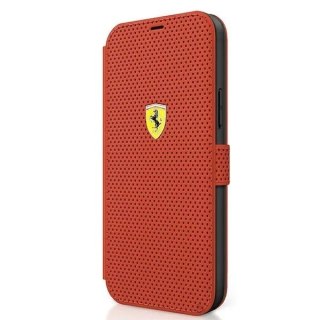 Etui na telefon Ferrari iPhone 12 mini 5,4" czerwony/red book On Track Perforated