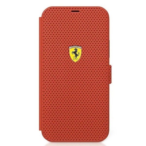 Etui na telefon Ferrari iPhone 12 mini 5,4" czerwony/red book On Track Perforated