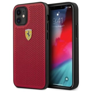 Etui na telefon Ferrari iPhone 12 mini 5,4" czerwony/red hardcase On Track Perforated