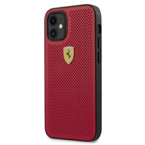 Etui na telefon Ferrari iPhone 12 mini 5,4" czerwony/red hardcase On Track Perforated