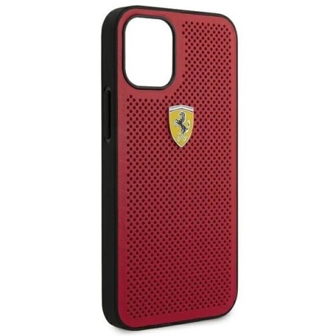Etui na telefon Ferrari iPhone 12 mini 5,4" czerwony/red hardcase On Track Perforated