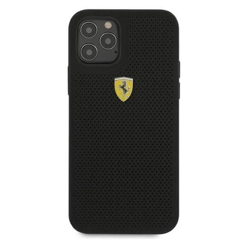 Etui na telefon Ferrari iPhone 12/12 Pro 6,1" czarny/black hardcase On Track Perforated