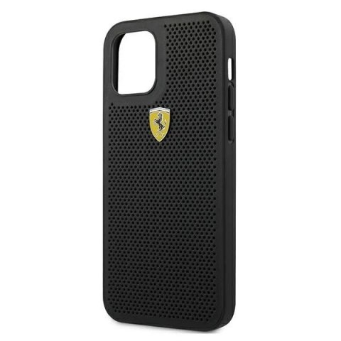 Etui na telefon Ferrari iPhone 12/12 Pro 6,1" czarny/black hardcase On Track Perforated