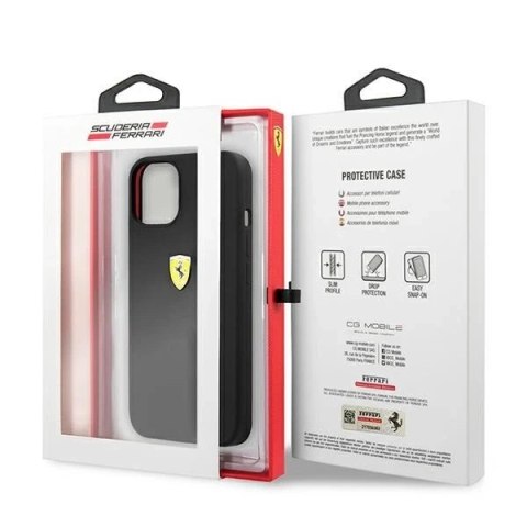 Etui na telefon Ferrari iPhone 13 6,1" czarny/black hardcase Silicone