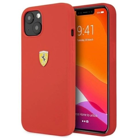 Etui na telefon Ferrari iPhone 13 6,1" czerwony/red hardcase Silicone