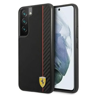 Tui na telefon Ferrari Hardcase do Samsung Galaxy S22 czarny/black hardcase On Track Carbon Stripe