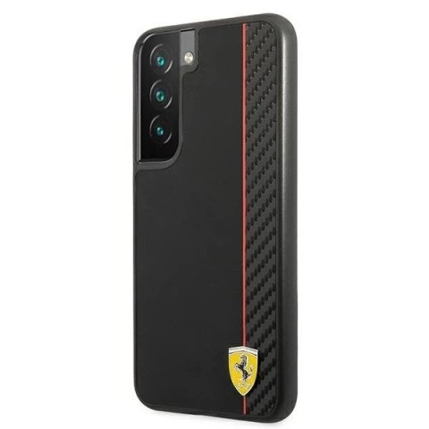 Tui na telefon Ferrari Hardcase do Samsung Galaxy S22 czarny/black hardcase On Track Carbon Stripe