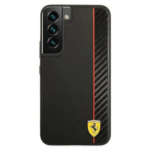 Tui na telefon Ferrari Hardcase do Samsung Galaxy S22 czarny/black hardcase On Track Carbon Stripe