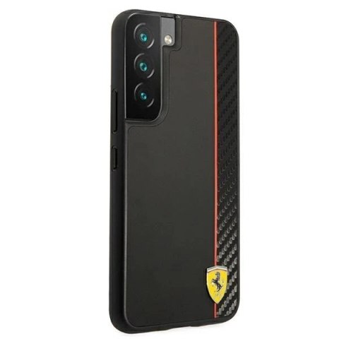 Tui na telefon Ferrari Hardcase do Samsung Galaxy S22 czarny/black hardcase On Track Carbon Stripe
