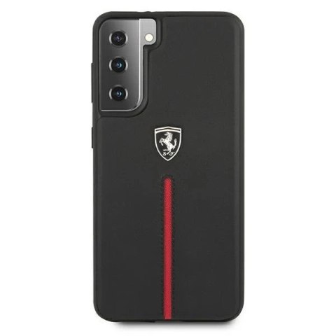 Etui na telefon Ferrari Hardcase do Samsung Galaxy S21 Plus czarny/black hardcase Off Track Leather Nylon Stripe