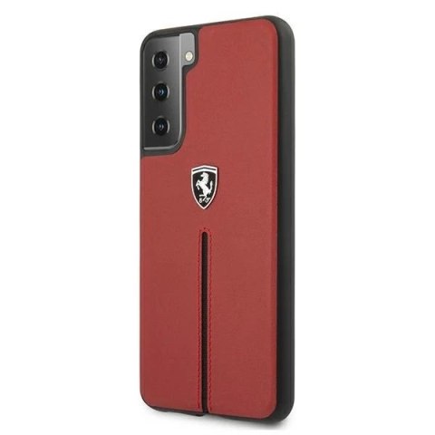 Etui na telefon Ferrari Hardcase do Samsung Galaxy S21 Plus czerwony/red hardcase Off Track Leather Nylon Stripe