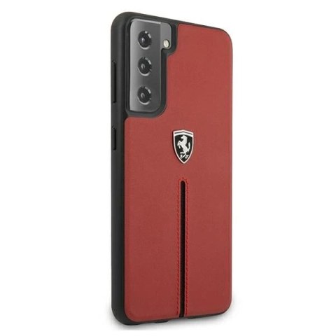 Etui na telefon Ferrari Hardcase do Samsung Galaxy S21 Plus czerwony/red hardcase Off Track Leather Nylon Stripe