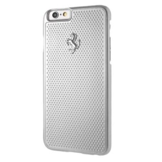 Etui na telefon Ferrari Hardcase iPhone 6/6S perforated aluminium srebrny/silver