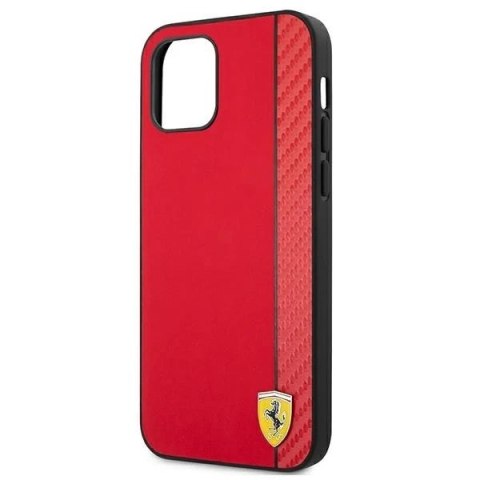 Etui na telefon Ferrari iPhone 12 Pro Max 6,7" czerwony/red hardcase On Track Carbon Stripe