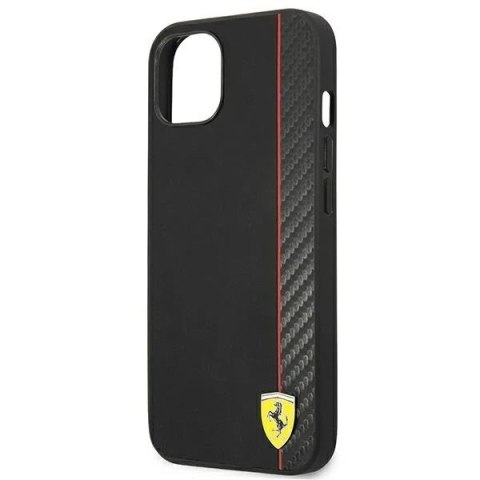 Etui na telefon Ferrari iPhone 13 6,1" czarny/black hardcase On Track Carbon Stripe