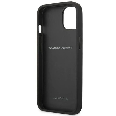 Etui na telefon Ferrari iPhone 13 6,1" czarny/black hardcase On Track Carbon Stripe