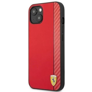 Etui na telefon Ferrari iPhone 13 6,1" czerwony/red hardcase On Track Carbon Stripe