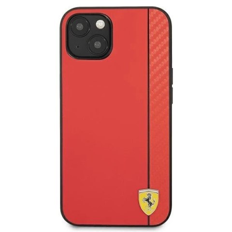 Etui na telefon Ferrari iPhone 13 6,1" czerwony/red hardcase On Track Carbon Stripe