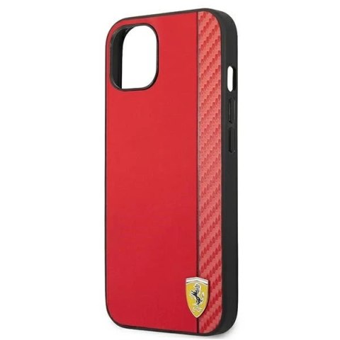 Etui na telefon Ferrari iPhone 13 6,1" czerwony/red hardcase On Track Carbon Stripe