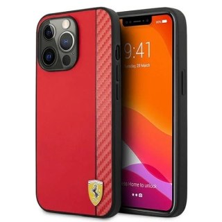 Etui na telefon Ferrari iPhone 13 Pro/13 6,1" czerwony/red hardcase On Track Carbon Stripe