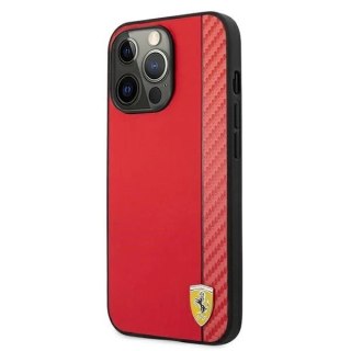 Etui na telefon Ferrari iPhone 13 Pro/13 6,1" czerwony/red hardcase On Track Carbon Stripe
