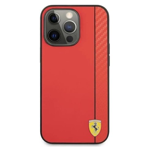 Etui na telefon Ferrari iPhone 13 Pro/13 6,1" czerwony/red hardcase On Track Carbon Stripe