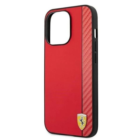 Etui na telefon Ferrari iPhone 13 Pro/13 6,1" czerwony/red hardcase On Track Carbon Stripe
