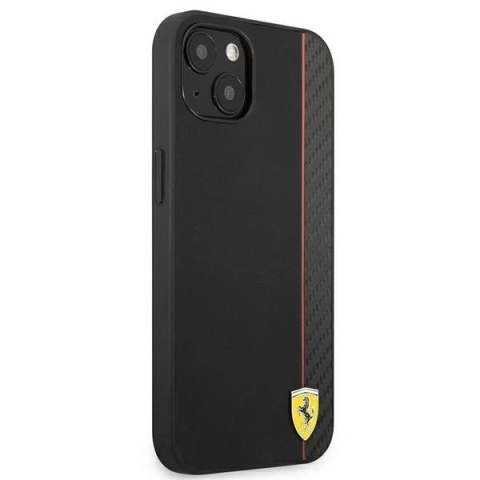 Etui na telefon Ferrari iPhone 13 mini 5,4" czarny/black hardcase On Track Carbon Stripe