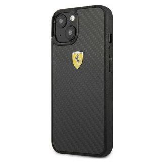 Etui na telefon Ferrari iPhone 13 mini 5,4" czarny/black hardcase On Track Real Carbon