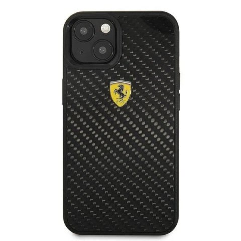 Etui na telefon Ferrari iPhone 13 mini 5,4" czarny/black hardcase On Track Real Carbon