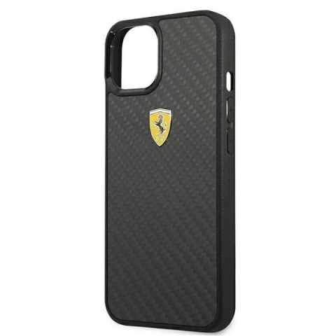 Etui na telefon Ferrari iPhone 13 mini 5,4" czarny/black hardcase On Track Real Carbon