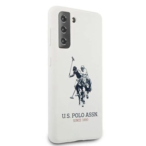 Etui na telefon US Polo Silicone Logo do Samsung Galaxy S21 Plus biały/white