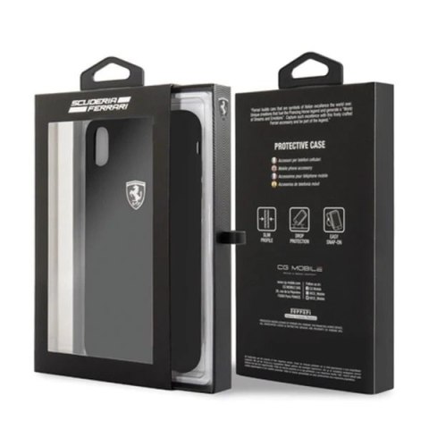 Ferrari Hardcase iPhone Xs Max czarny/black Silicone Off track
