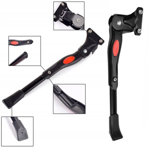 Stopka rowerowa Metalowy nóżka podpórka do roweru stojak rowerowy podpórka z regulacją długości do tylnej ramy Czarna