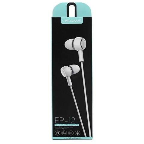 USAMS Słuchawki stereo EP-12 biały /white HSEP1202 jack 3,5mm