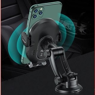 USAMS Uchwyt indukcyjny US-CD131 15W Automatic do szyby/na deskę rozdz. czarny/black CD131ZJ01