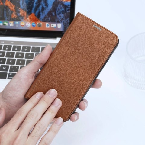 Dux Ducis Skin X2 etui do Samsung Galaxy A54 5G pokrowiec z klapką portfel podstawka brązowe