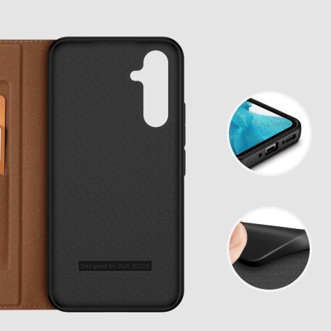 Dux Ducis Skin X2 etui do Samsung Galaxy A54 5G pokrowiec z klapką portfel podstawka brązowe