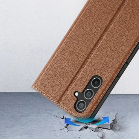 Dux Ducis Skin X2 etui do Samsung Galaxy A54 5G pokrowiec z klapką portfel podstawka brązowe