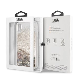 Etui Karl Lagerfeld KLHCI65KSICGO do iPhone Xs Max hard case Iconic Liquid Glitter
