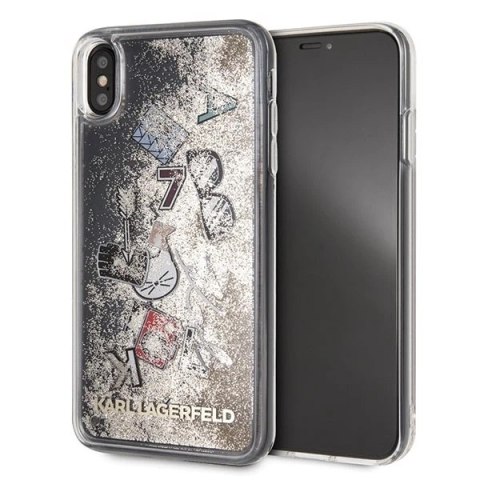 Etui Karl Lagerfeld KLHCI65KSICGO do iPhone Xs Max hard case Iconic Liquid Glitter