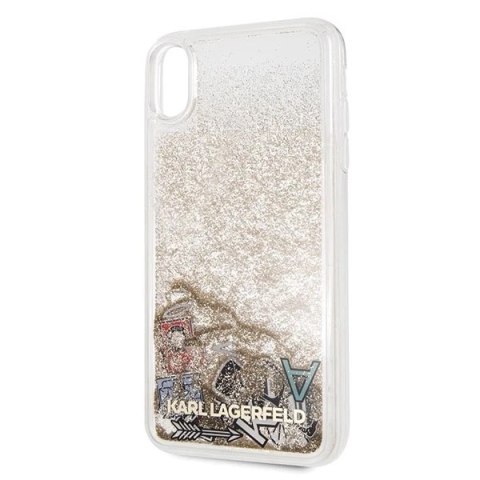Etui Karl Lagerfeld KLHCI65KSICGO do iPhone Xs Max hard case Iconic Liquid Glitter