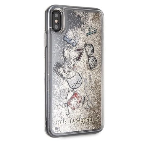 Etui Karl Lagerfeld KLHCI65KSICGO do iPhone Xs Max hard case Iconic Liquid Glitter