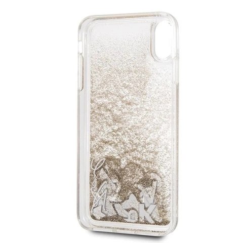 Etui Karl Lagerfeld KLHCI65KSICGO do iPhone Xs Max hard case Iconic Liquid Glitter