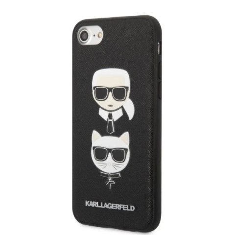 Etui Karl Lagerfeld KLHCI8SAKICKCBK do iPhone 7/8 / SE 2020 / SE 2022 hardcase Saffiano Karl&Choupette Head