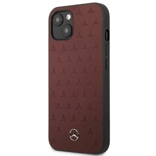 Etui Mercedes MEHCP13SPSQRE do iPhone 13 mini 5,4" czerwony/red hardcase Leather Stars Pattern
