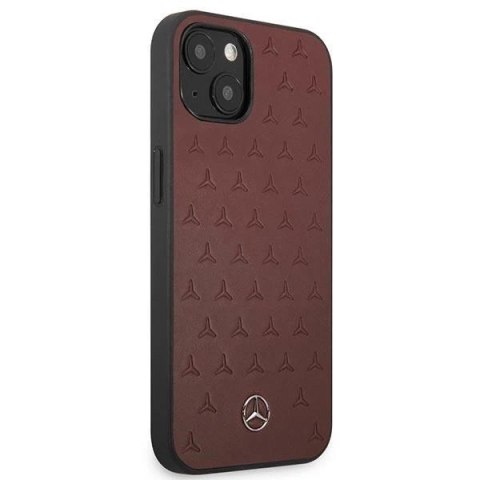 Etui Mercedes MEHCP13SPSQRE do iPhone 13 mini 5,4" czerwony/red hardcase Leather Stars Pattern