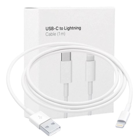 Kabel 100cm USB-C do Lightning PowerDelivery do Apple iPhone USB Data Charging Cable PD 20W Biały