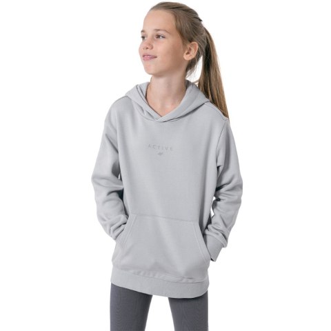 Bluza dla dziewczynki 4F chłodny jasny szary HJZ22 JBLD003 27S Bluza dla dziewczynki 4F chłodny jasny szary HJZ22 JBLD003 27S