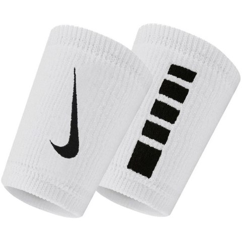 Frotki na nadgarstek Nike Elite Doublewide Wristbans 2 szt. biało-czarne N1006700101OS Frotki na nadgarstek Nike Elite Doublewide Wristbans 2 szt. biało-czarne N1006700101OS